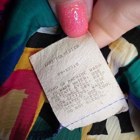 Graff Top Womens XL Abstract‎ Wearable Art Colorful Boxy Vintage USA 80 - Picture 8 of 10